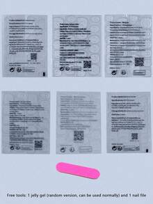 24片Y2K风格魔幻银色杏仁形3D凝胶美甲贴片，白色法式尖头甲片，长款，闪粉水钻设计，完美贴合亚克力假指甲套装，包含1片果冻凝胶和1个指甲锉，适合夏季美甲、法式美甲、DIY美甲，适合女性和女孩日常、工作、学习和派对使用。 - 白色 - 查看 6