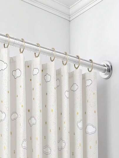 قابل للتعديل من الفولاذ المقاوم للصدأ، ستائر الحمام، النافذة، يشمل 2 حامل، ستائر مثبت على الحائط بقوة، مناسب للحمام والملابس وتركيب الباب بالشد، يمكن تحمل أشياء ثقيلة