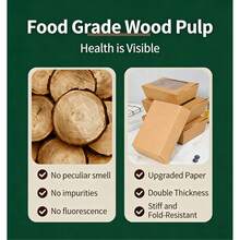 Bộ 2 hộp đựng thức ăn mang đi kiểu cửa sổ, hộp cơm trưa bằng giấy sáp, hộp đựng thực phẩm bằng giấy sáp dùng một lần, thích hợp cho bữa trưa, nhà hàng, dịch vụ ăn uống, tiệc tùng, dã ngoại. - màu nâu - Xem 5