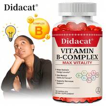 Vitamin B Complex Supplement - 120 Capsules - Added Biotin - Supports Brain And Nervous System Health And Maintains Energy Levels. Suitable For Both Men And Women. - 1瓶 - 查看 9