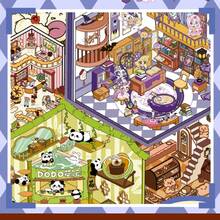 Hình dán phong cảnh sáng tạo dành cho học sinh, hình dán phong cảnh tự làm, hình dán đa phong cảnh thu nhỏ, hình dán trang trí sổ kế hoạch, giúp giảm căng thẳng và giết thời gian, sách hình dán, đồ dễ thương, sách tĩnh lặng - Nhiều màu - Xem 7