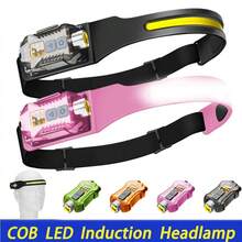 1PC USB Rechargeable LED Sensor Headlamp, Headlight Head Work Light, Waterproof Headlamp For Fishing Camping Lantern - Multicolor - View 1