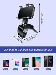360° Rotatable Car Phone Holder - Heavy Duty Spring Clip Mount Suitable For Air Vent And Rearview Mirror - One-Handed Operation Anti-Slip Design Fits 3-7 Inch Android Phones - Adjustable Dashboard And Rearview Mirror Viewing Angle - A - View 8