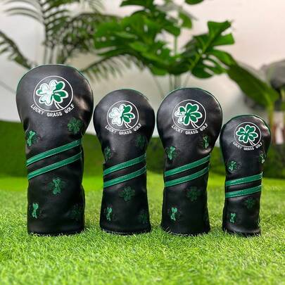 1 pieza Funda para palos de golf, Funda para palos de golf con trébol de la suerte, Materiales duraderos que brindan la mejor protección para tu palo de golf