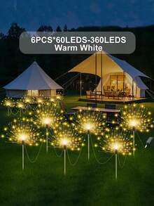 Bộ 4 đèn LED năng lượng mặt trời hình pháo hoa 240/320W, đèn trang trí năng lượng mặt trời thông minh cảm biến ánh sáng, chống nước IP44, 8 chế độ chiếu sáng pháo hoa, thích hợp cho đường phố thương mại, vỉa hè, sân vườn, tiệc tùng, đám cưới và các trang trí ngày lễ khác cũng như trang trí phông nền chụp ảnh/lối đi (Trắng/Nhiều màu/Ấm) - Nhiều màu - Xem 20