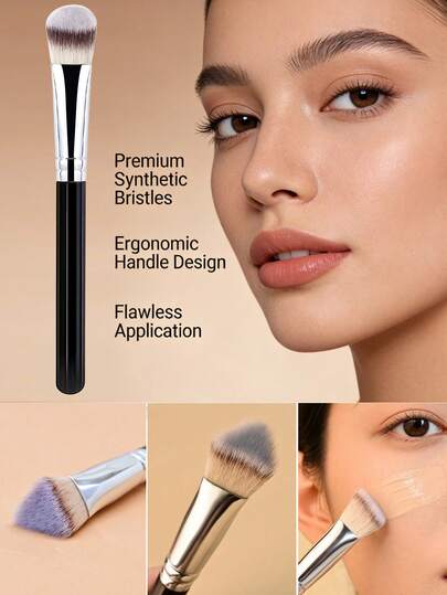 YZIMENG 1pc Soft Makeup Brushes Set - Foundation Brush, Concealer Brush, Detail Brush, BB Cream Brush, Primer Brush, Suitable For Covering Dark Circles, Blemishes, Freckles, Portable Makeup Brushes