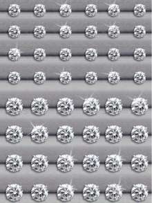 48件套时尚女士六爪耳环，奢华风格合成立方氧化锆，简约个性化耳环 - 彩色 - 查看 3