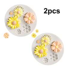 1pc/2pcs Silicone Flower Mold For DIY, Suitable For Making Earrings, Pendants, Candies And Chocolates - Easy To Use, Multipurpose Craft And Baking Mold - Beige - View 16