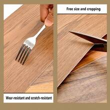 24pcs PVC Wood Grain Self-Adhesive Floor Tiles, Plastic Flooring For Home Renovation, Can Be Directly Laid On Cement Floor - 24pcs - View 8