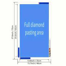 1 Set de Kit de Pintura de Diamantes sin Marco, Escenario Campestre Tranquilo con Encantadora Cabaña, Flores Vibrantes y Río, Adecuado para Decoración de Dormitorio, Sala de Estar, Oficina o Cocina, Decoración Mural Exterior, Técnica de Diamante Redondo Completo para Principiantes Adultos - Sin marco - Ver 7