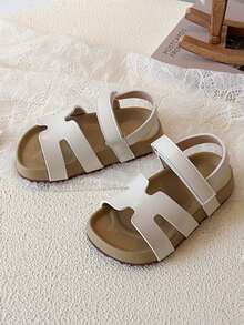 Dép xăng đan kiểu Boken mới cho trẻ em unisex mùa hè 2026, dép quai dán mềm mại, chống trượt, thoáng khí, dép đi biển cho trẻ nhỏ. - Màu be - Xem 5