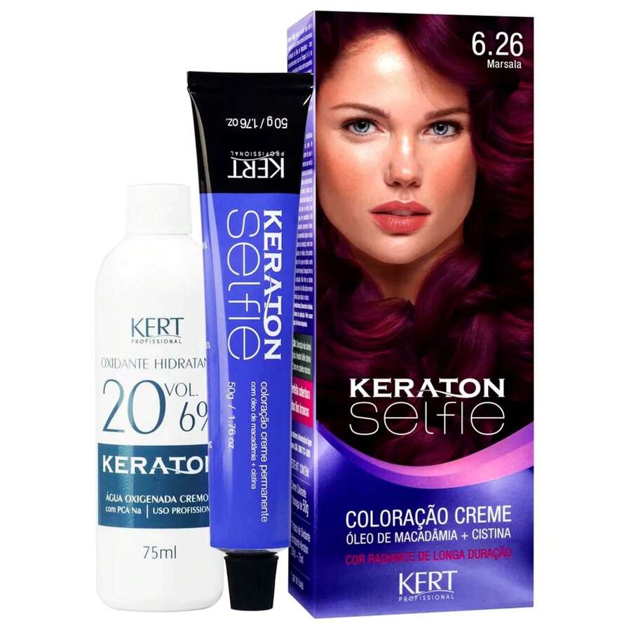 Keraton Selfie Hair Dye - Full Gray Coverage - Choose Your Color - 6.26 MARSALA - View 1
