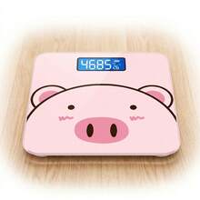 Kawaii Pig Design Digital Bathroom Scale With LED Display – Precise, Modern And Decorative - A - View 1