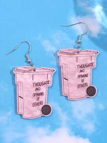 1 Đôi bông tai acrylic hình thùng rác phong cách hip-hop punk thời trang, tinh tế, đa năng, cá tính, độc đáo, sáng tạo dành cho nữ, phù hợp để đeo hàng ngày, dự tiệc, đi làm, nghỉ lễ, du lịch. - Nhiều màu - Xem 4