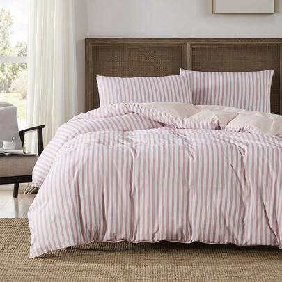 3 件套加厚涤纶复古印花床上用品套装，适合男孩、女孩、宿舍、卧室、拉链开合、四季皆宜、柔软透气，适合单人床、双人床、大号床、特大号床（1 个羽绒被套、2 个枕套、无填充物）