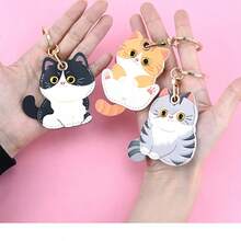 Protective Case Holder For AirTag Tracker With Keychain, Vegan Leather Anti-Lost & Scratch Resistance Key Ring Cover - 彩色 - 查看 7