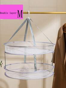 1pc Multi-Functional Drying Rack, Wall-Mounted Clothes Drying Rack, Double-Layer Drying Net, For Hanging Clothes & Pants, Foldable Clothes Drying Rack, Drying Basket, Suitable For Home And Travel Use - Clothes Rack - View 14