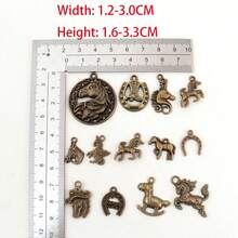 28/48 PCS Random Mixed Horse-Shaped Pendants, Vintage Alloy Horse Series Charms For Necklace, Bracelet And Earring Jewelry Making - A5668- - View 2