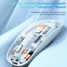 Ratón inalámbrico transparente M233 de 3 modos, 2.4G inalámbrico y BT5.1, batería recargable de 500mAh, silencioso - Ver 5