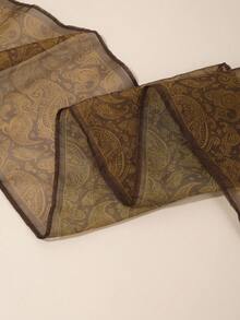 1件装多功能棕色佩斯利花纹和腰果印花网眼围巾发带 - 彩色 - 查看 4