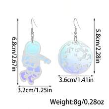 1 Đôi bông tai hình phi hành gia Cyberpunk mặt trăng, mặt dây chuyền acrylic óng ánh ba chiều, trang sức cá tính theo phong cách Y2K dành cho nữ - Nhiều màu - Xem 7