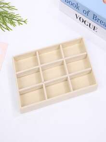 1个奢华灰色天鹅绒8格珠宝、眼镜和手表展示托盘 - 柔软毛毡材质收纳盒，实用女士礼品 - 彩色 - 查看 3