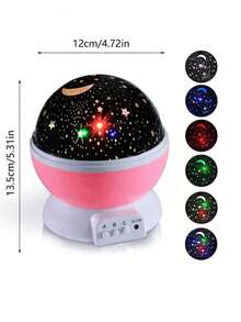 Đèn ngủ chiếu hình sao và mặt trăng xoay 360° nhiều màu sắc - Đèn LED chạy bằng USB, thích hợp để trang trí phòng ngủ và làm quà Giáng sinh. - ánh sáng đa sắc - Xem 3