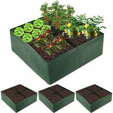 Bộ 3 chậu trồng cây trên cao, túi trồng cây bền chắc với 4 ngăn riêng biệt, chậu vuông có lỗ thoát nước, thích hợp trồng cà chua, ớt, thảo mộc, hoa và rau củ. - Nhiều màu - Xem 6