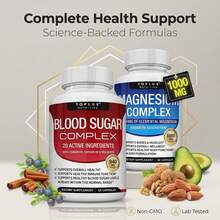 America's Best Seller  Magnesium Complex & Blood Sugar Support | Helps Maintain Healthy Glucose, Relax Muscles & Support Deep Sleep | ⭐ 2-Bottle Combo – Super Value, Save Big! - 鎂複合物和血糖複合物膠囊 - 查看 1