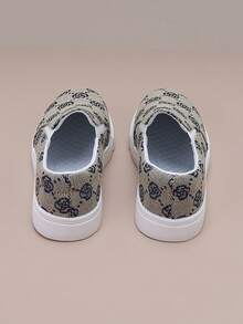 儿童休闲玫瑰图案时尚套脚运动鞋 - 藍色 - 查看 3