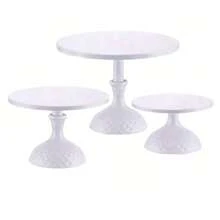 1 Set Metal Cake Stand - 8/10/12 Inch White Dessert Display Rack, Suitable For Wedding Birthday Party Decoration, Cake Decorating Supplies, Dessert Table Decor, Cake Tray, Pastry Rack, Treat Stand, Tall White Iron Dessert Table Display Rack, Can Be Used For Buffet And Tea Break, Wedding Table Decor - White - View 3