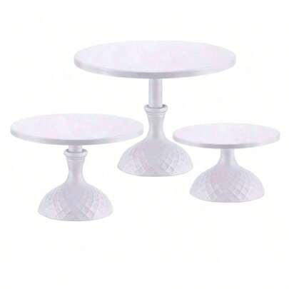 1 Set Metal Cake Stand - 8/10/12 Inch White Dessert Display Rack, Suitable For Wedding Birthday Party Decoration, Cake Decorating Supplies, Dessert Table Decor, Cake Tray, Pastry Rack, Treat Stand, Tall White Iron Dessert Table Display Rack, Can Be Used For Buffet And Tea Break, Wedding Table Decor