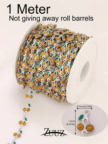 1米不锈钢可爱珐琅樱桃甜美链条，适用于DIY珠宝，女士女孩项链手链配件耳环制作 - 鏈條 - 查看 15