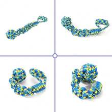 Đồ chơi dây thừng cho chó, đồ chơi dây thừng cotton không thể phá hủy, đồ chơi giúp vệ sinh răng miệng và chăm sóc răng cho chó, đồ chơi gặm nhai chịu lực cao, đồ chơi kéo co tương tác cho thú cưng cỡ lớn/trung bình thích gặm nhai mạnh. - Màu xanh lam - Xem 3