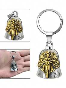 Motorcycle Bell, Protective Bell For Motorcyclists, Amulet, Protective Gift - Gold Pendant + Keychain - View 4