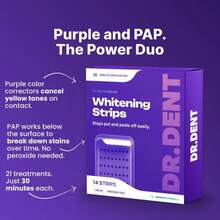 Teeth Whitening Strips-21 Applications For 30min Yellow Teeth Stain -Nano-Hydroxyapatite - Purple - View 6