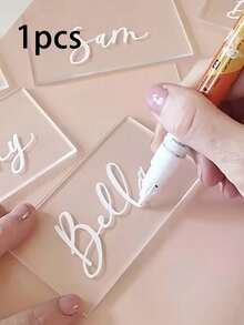Transparent Acrylic Table Card - Blank Rectangular Place Card Suitable For Wedding, Birthday, Dinner Table Decor - Calligraphy Handwriting Applicable For Clear Labels - Transparent - View 10