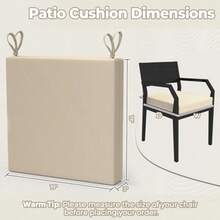 WOLKI - Juego de 4 cojines para exteriores para muebles de patio 19 x 19 x 3 pulgadas cojines de asiento impermeables de gran tamaño para jardín patio comedor color beige - Beis - Ver 3