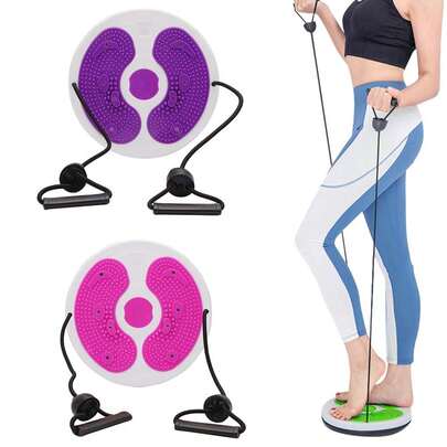 1个便携式腰部扭转盘，带绳，可按摩足部扭转，健身器材，适用于瑜伽、普拉提、健身房