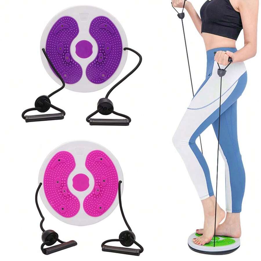 1pc Portable Waist Twisting Disc With Rope, Foot Massage Twisting Disc Fitness Equipment, Suitable For Yoga, Pilates, Gym - Multicolor - View 1