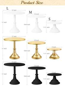 1pc White Cake Stand, Birthday Party Dessert Rack, Event Wedding Cake Dessert Metal Tray, Cupcake Display Platter And Stand - White - View 10