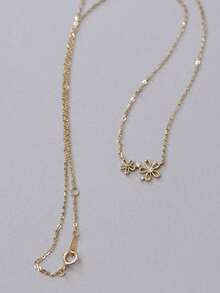 1 chiếc dây chuyền mặt dây hình hoa rỗng tối giản bằng bạc Sterling S925 đính đá Zirconia, món quà trang sức đa năng dành cho phụ nữ, bạn gái, quà sinh nhật. - Hoa rỗng ruột 1 - Xem 5