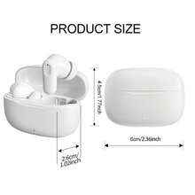 真无线蓝牙耳机 - 兼容苹果和安卓设备，内置麦克风，防汗，续航长达 24 小时 - 白色 - 查看 4