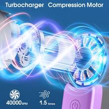 Mini Handheld Turbo Fan, Portable Travel Fan, Lightweight & Quiet Design, High-Speed Airflow, USB Rechargeable, Suitable For Camping, Vacation, Travel, Beach, Essential For Summer - Multicolor - View 5