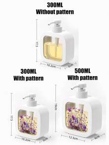 Vintage Floral Design Refillable Moisturizing Hand Soap Dispenser Bottle, Romantic Botanical Theme Bathroom & Kitchen Essential Liquid Soap Dispenser - Multicolor - View 8