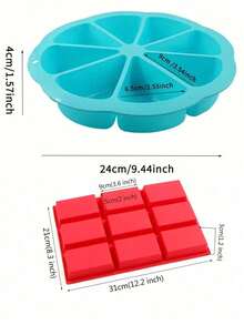 Novo Conjunto de 2 Formas de Silicone para Assar: Inclui uma forma de silicone com 9 cavidades triangulares e uma com 8 cavidades triangulares para barras de granola e chocolate, além de uma forma retangular - ideal para assar barras de proteína e energia, trufas, brownies e muito mais (Utensílios de Cozimento) - Visão 12