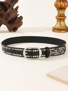 1 chiếc thắt lưng kim loại bằng da PU sáng bóng phong cách Punk dành cho cả nam và nữ, tuyệt vời khi kết hợp với quần jean, trang phục hàng ngày và tiệc tùng - Nhiều màu - Xem 10