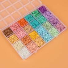 1 Hộp 24 Hạt cườm thủy tinh 3mm màu sắc thời trang, bộ dụng cụ tự làm trang sức, phụ kiện hạt cườm rời - Bộ hạt cườm 3mm - Xem 11