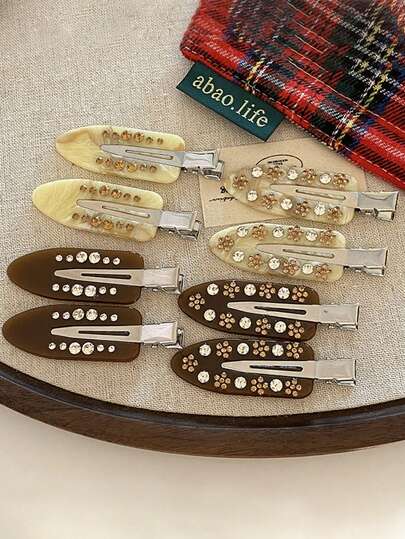 Nowa spinka do włosów z ozdobnymi kryształkami, bezszwowa, z acetatu, marmurkowy wzór, francuskie spinki do włosów typu krokodylek, spinki do włosów, spinki do włosów, spinki do włosów, akcesoria do włosów dla kobiet, spinka do włosów