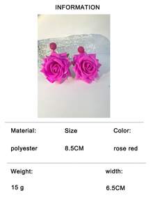 imoli 一对波西米亚风涤纶拉菲草3D玫瑰花耳环,小众礼物,适合女性海滩度假 - 彩色 - 查看 20